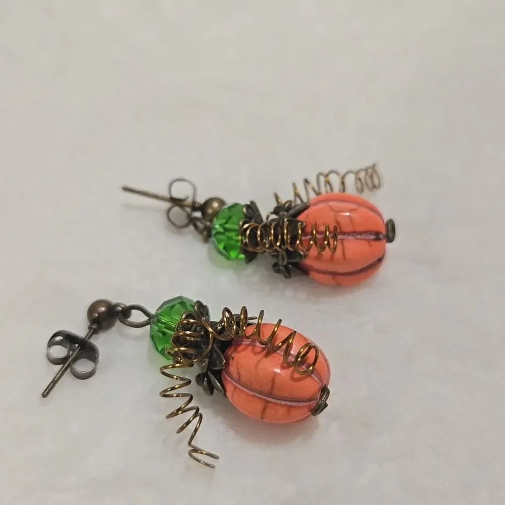 Handcrafted Pumpkin Earrings